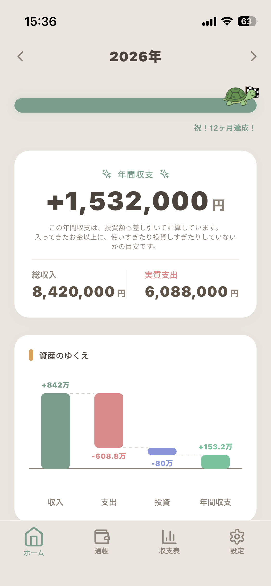 年いち家計簿画面1